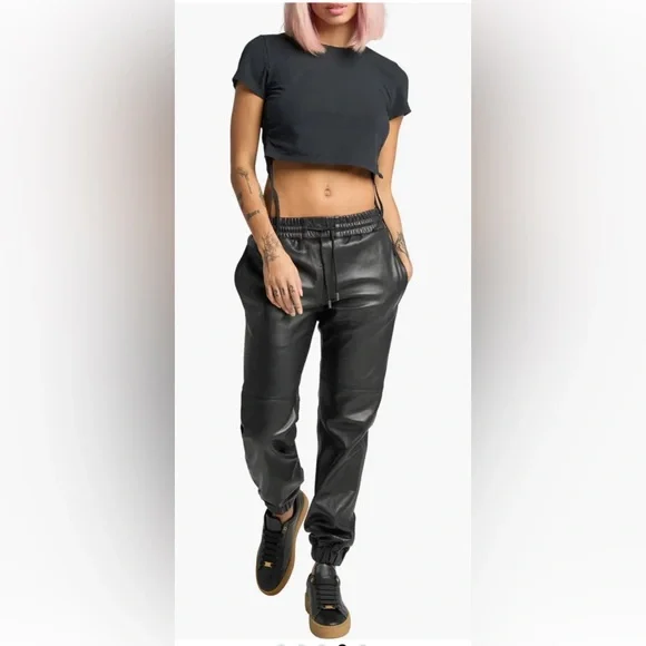 LITA by Ciara Leather Joggers NWT Large - Picture 4 of 12